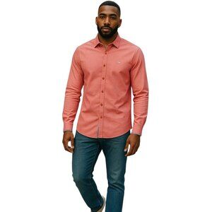 Harmont & Blaine Italian Designer Shirt XL Red NEW Luxury Tailored Button Up